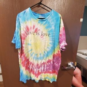 LOVE IS LOVE TIE-DYE T-SHIRT HOT TOPIC